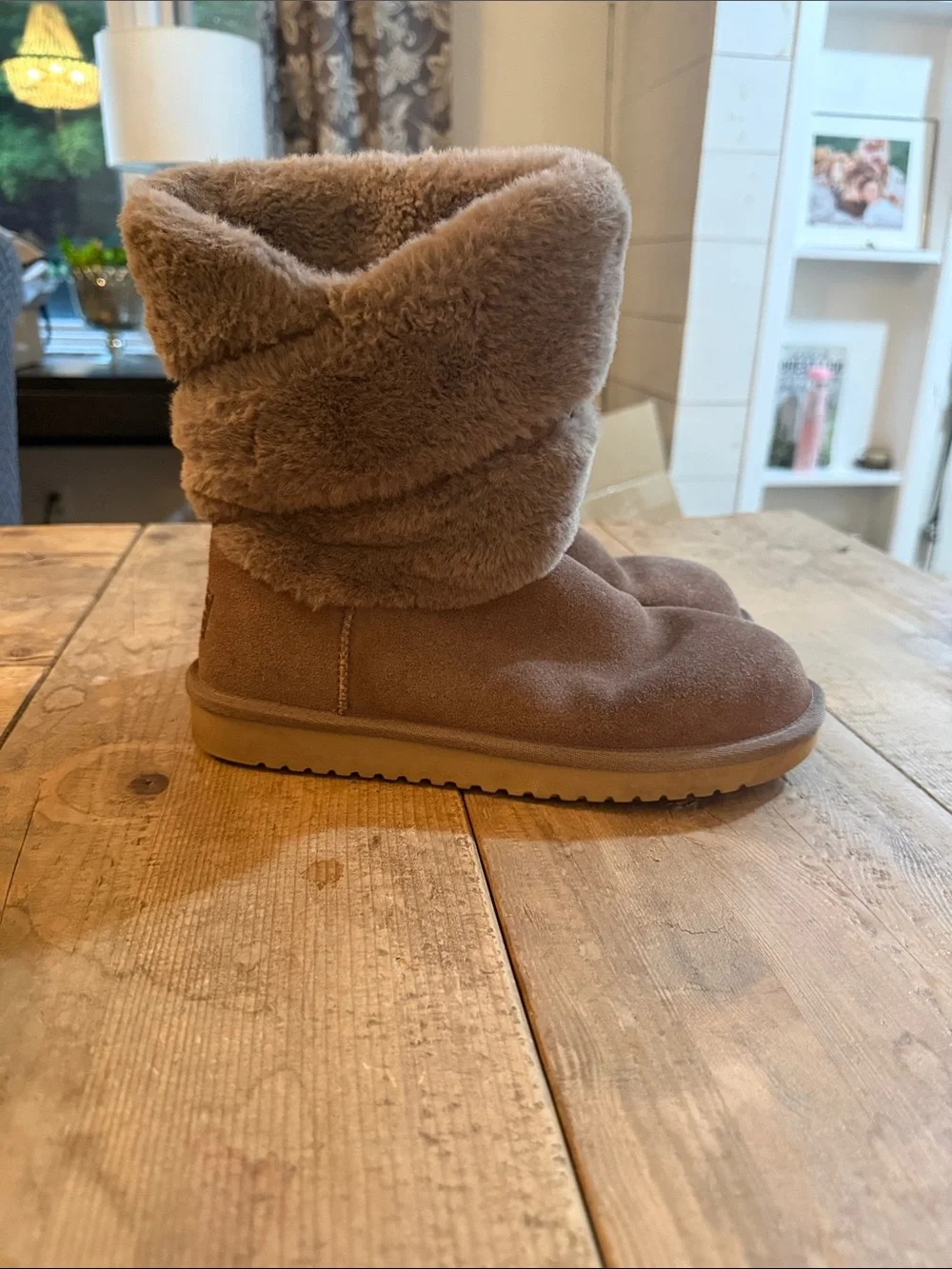 UGG Women's Fold-Over Faux-Fur Winter Boots - Gray